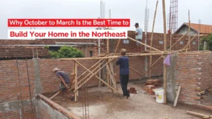 Building House On a hill slope in meghalaya
