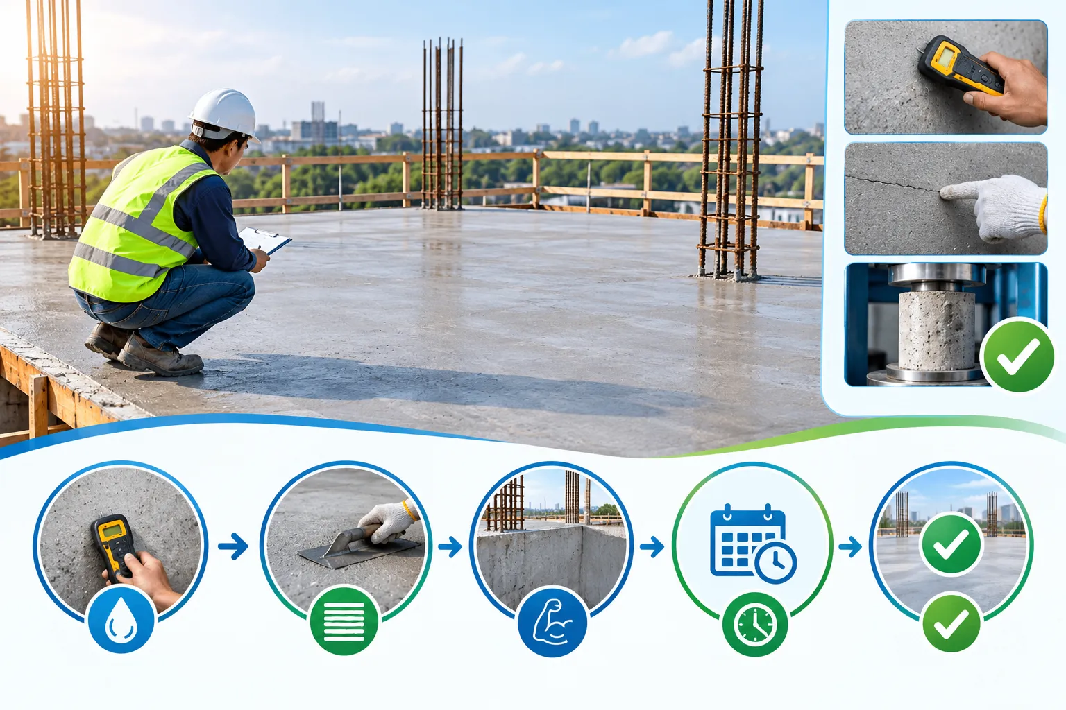 How to Check Whether a Newly Cast RCC Slab Is Ready for the Next Construction Stage